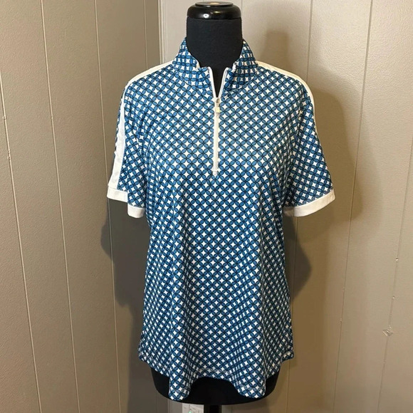 Z Callaway Women's Extra Large Floral Geo Print Golf Polo 1/3 Zip Up Opti-Dri - Picture 3 of 9